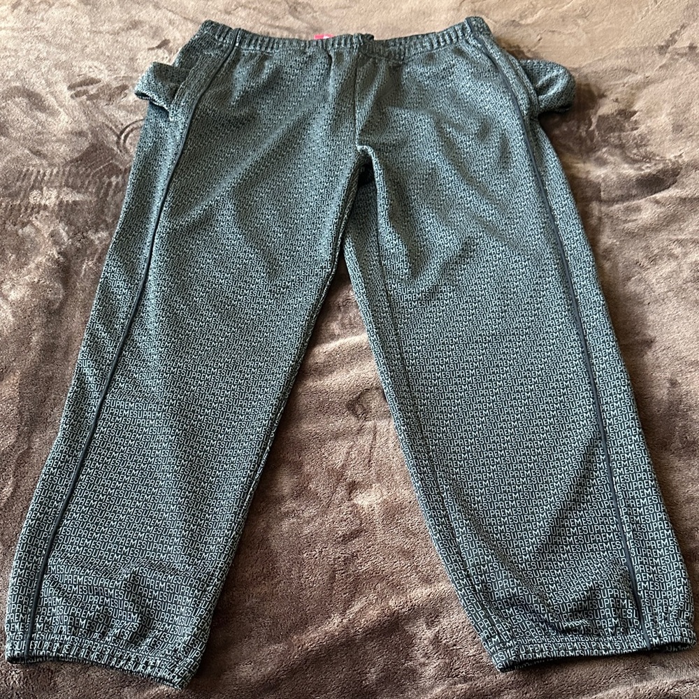 Supreme Black and White Logo Track Pants